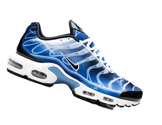 Blue marbled running sneaker